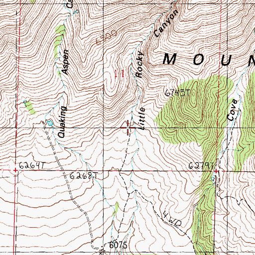 Topographic Map of Little Rocky Canyon, UT