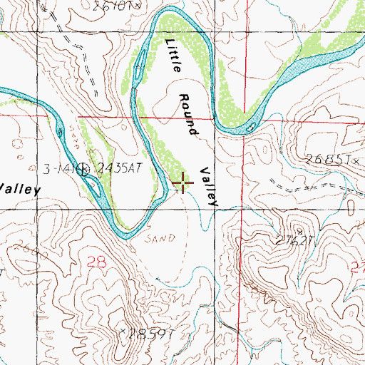 Topographic Map of Little Round Valley, UT