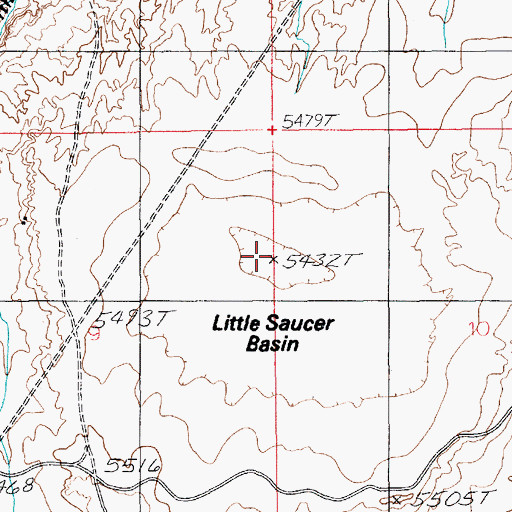 Topographic Map of Little Saucer Basin, UT