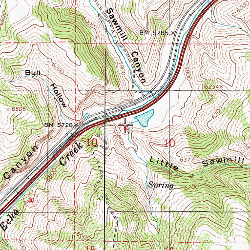 Topographic Map of Little Sawmill Canyon, UT