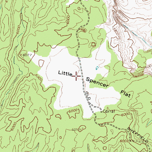 Topographic Map of Little Spencer Flat, UT