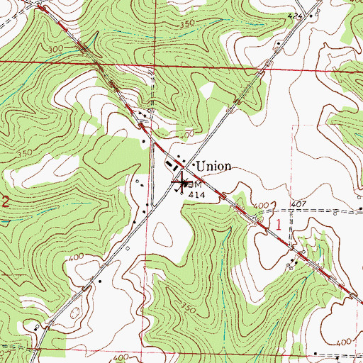 Topographic Map of Union Freewill Baptist Church, AL