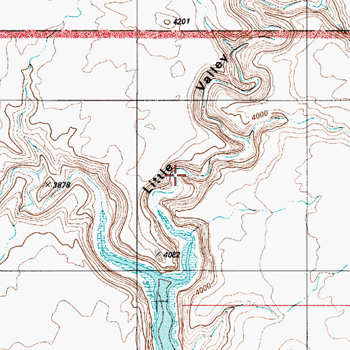 Topographic Map of Little Valley Canyon, UT