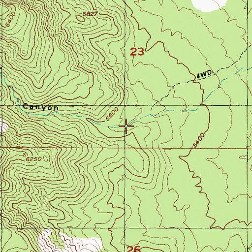 Topographic Map of Little Valley Canyon, UT