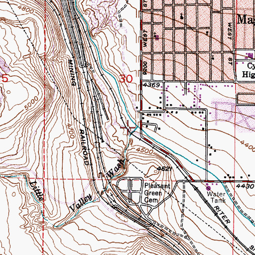 Topographic Map of Little Valley Wash, UT