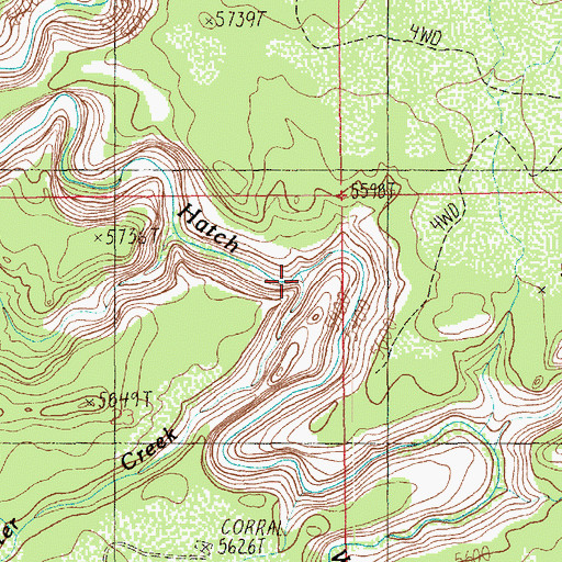 Topographic Map of Little Water Creek, UT