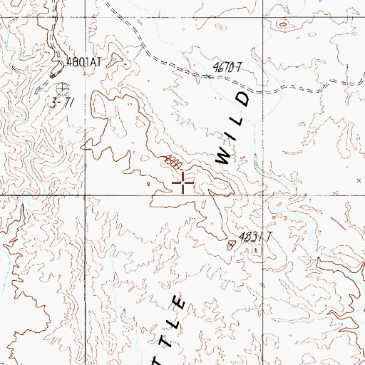 Topographic Map of Little Wild Horse Mesa, UT