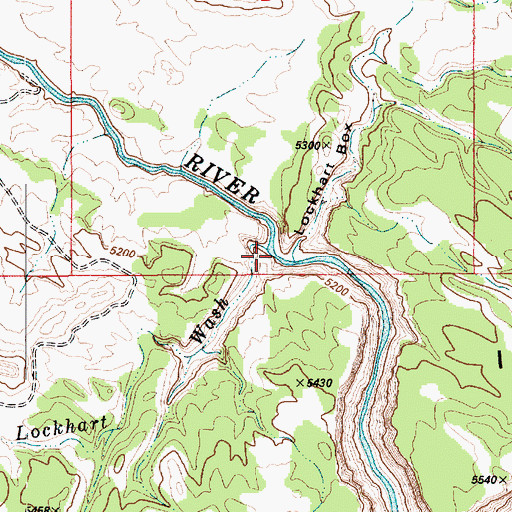 Topographic Map of Lockhart Wash, UT