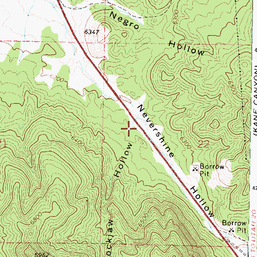 Topographic Map of Lockjaw Hollow, UT