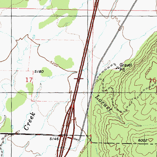 Topographic Map of Locust Creek, UT