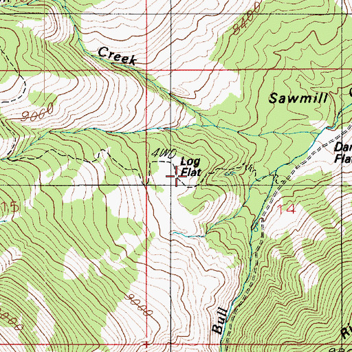 Topographic Map of Log Flat, UT