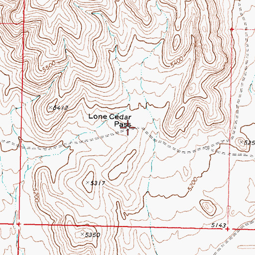 Topographic Map of Lone Cedar Pass, UT