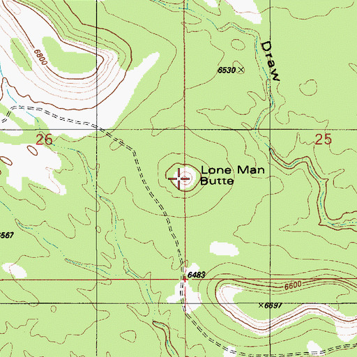 Topographic Map of Lone Man Butte, UT