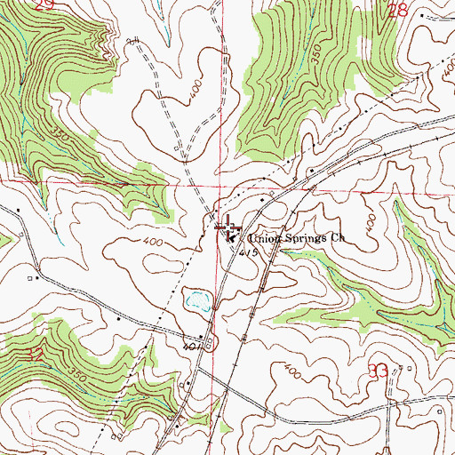 Topographic Map of Union Springs Cemetery, AL