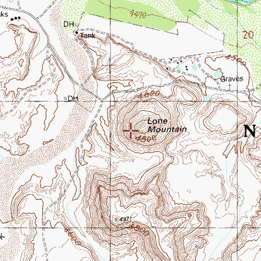 Topographic Map of Lone Mountain, UT