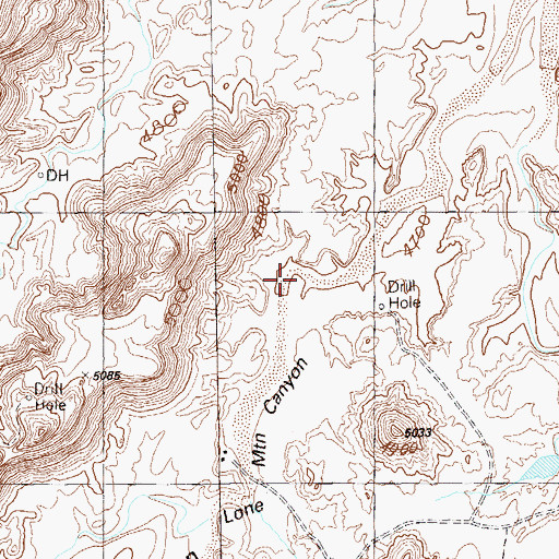 Topographic Map of Lone Mountain Canyon, UT