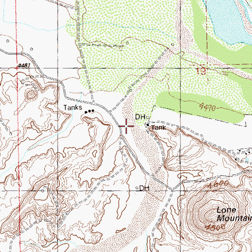 Topographic Map of Lone Mountain Creek, UT