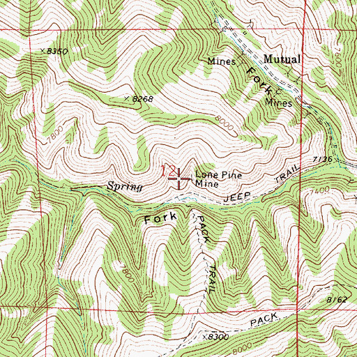 Topographic Map of Lone Pine Mine, UT