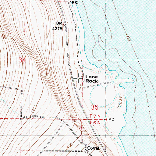 Topographic Map of Lone Rock, UT