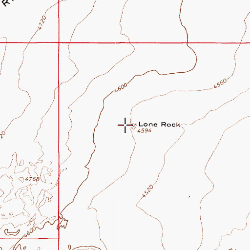 Topographic Map of Lone Rock, UT