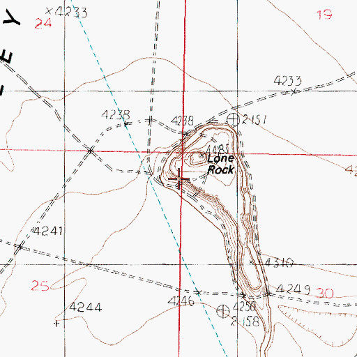 Topographic Map of Lone Rock, UT