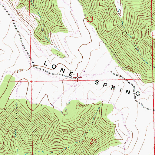 Topographic Map of Lone Spring Ridge, UT