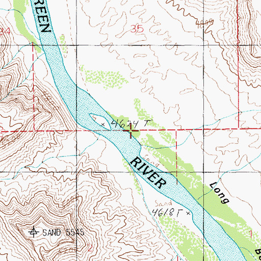 Topographic Map of Long Bottom, UT