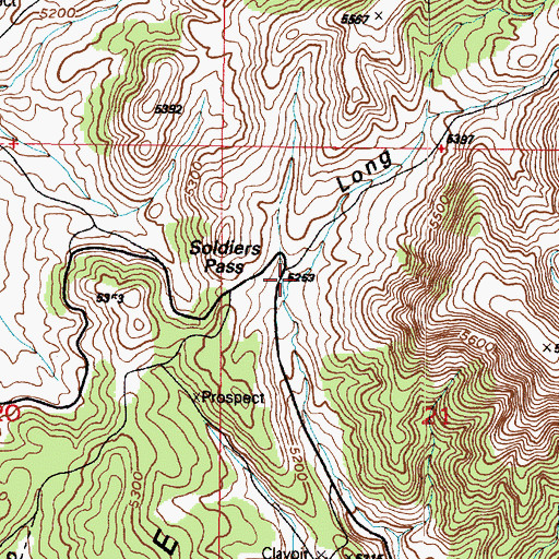 Topographic Map of Long Canyon, UT