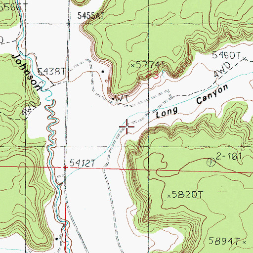 Topographic Map of Long Canyon, UT