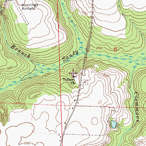 Topographic Map of Tolbert Cemetery, AL