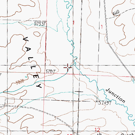 Topographic Map of Long Creek, UT