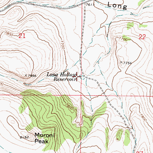 Topographic Map of Long Hollow Reservoir, UT