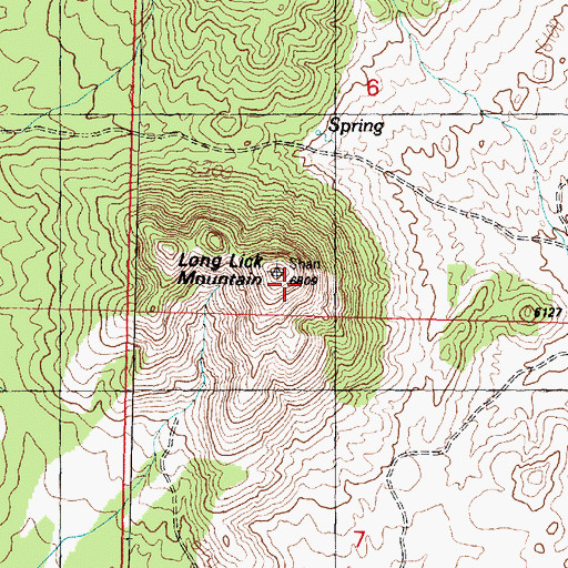 Topographic Map of Long Lick Mountain, UT