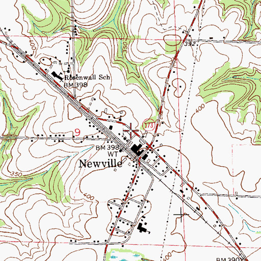 Topographic Map of Newville Cemetery, AL