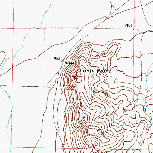 Topographic Map of Long Point, UT
