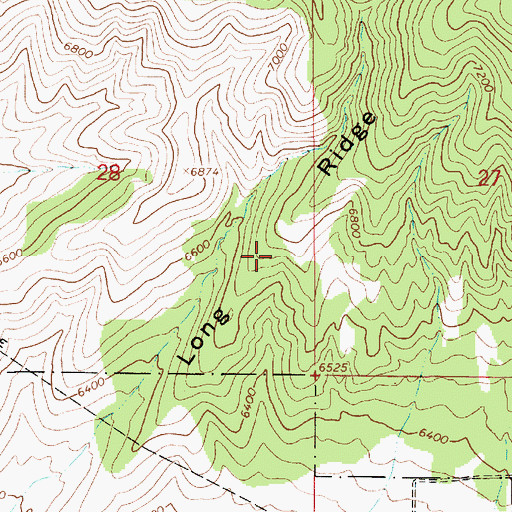 Topographic Map of Long Ridge, UT