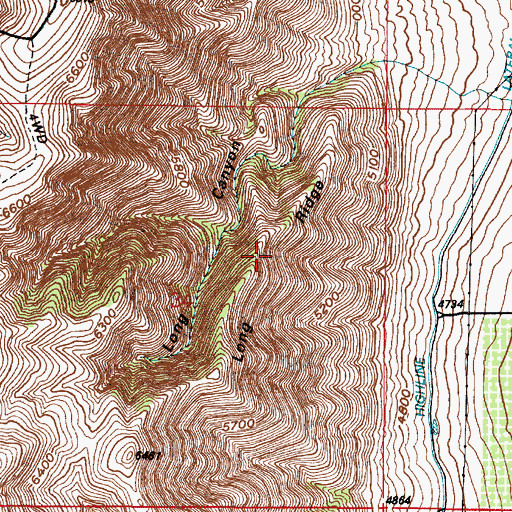 Topographic Map of Long Ridge, UT