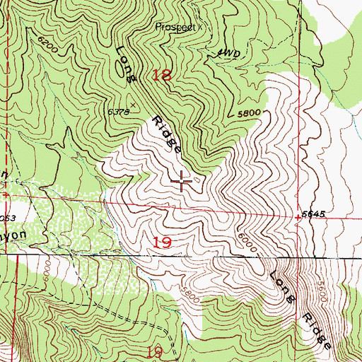 Topographic Map of Long Ridge, UT