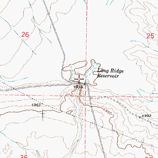 Topographic Map of Long Ridge Reservoir, UT
