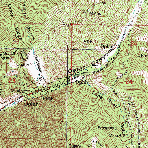 Topographic Map of Long Trail Gulch, UT