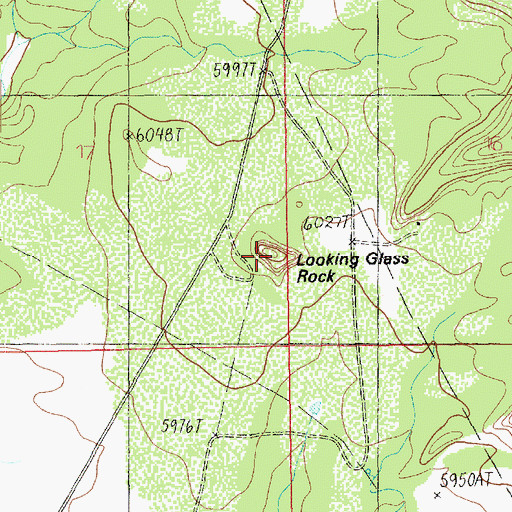 Topographic Map of Looking Glass Rock, UT