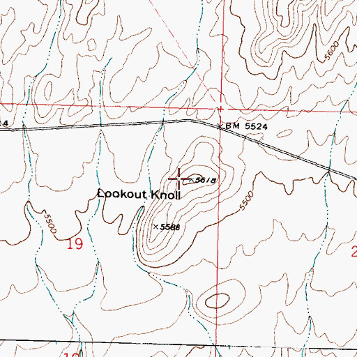 Topographic Map of Lookout Knoll, UT