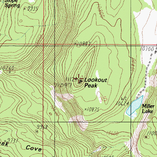 Topographic Map of Lookout Peak, UT