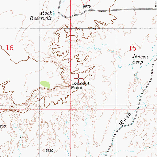 Topographic Map of Lookout Point, UT
