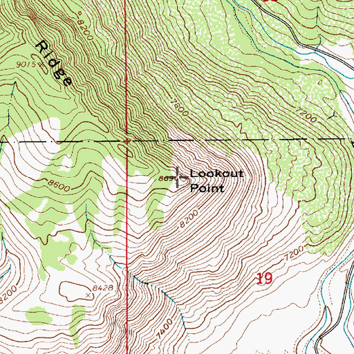 Topographic Map of Lookout Point, UT