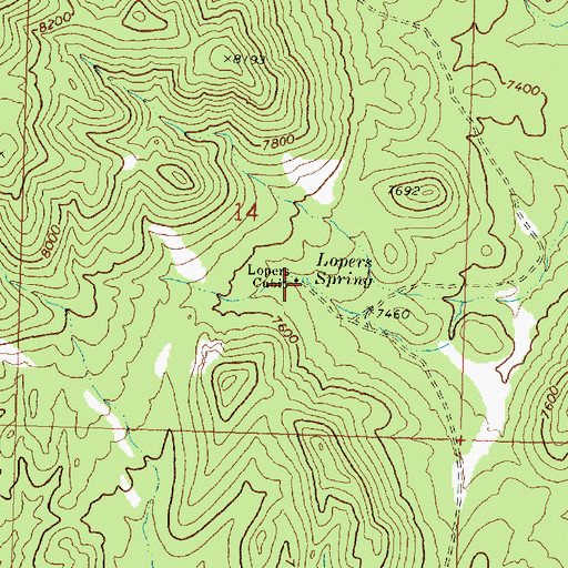 Topographic Map of Lopers Cabin, UT