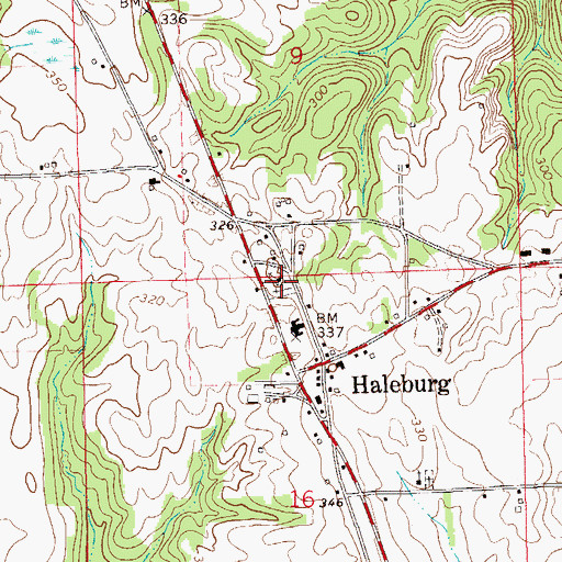Topographic Map of Haleburg Cemetery, AL