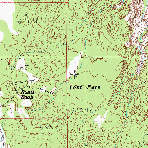 Topographic Map of Lost Park, UT