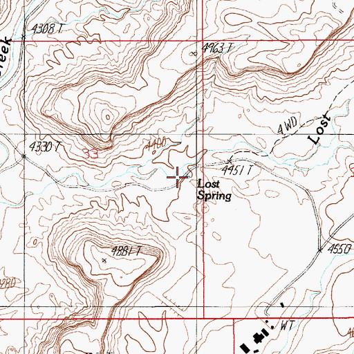 Topographic Map of Lost Spring, UT