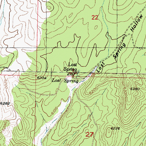 Topographic Map of Lost Spring, UT